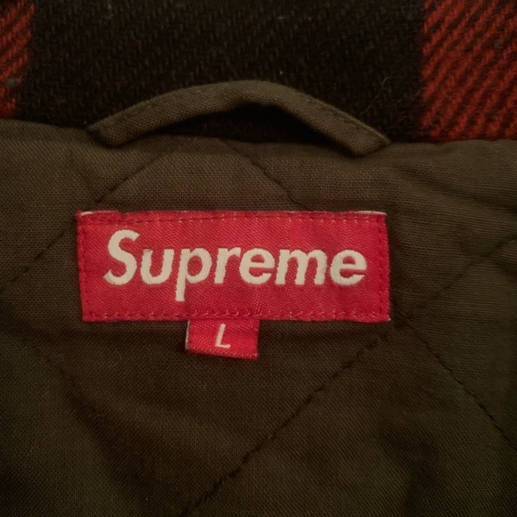 Supreme men’s red plaid wool jacket, size L - Picture 4 of 4